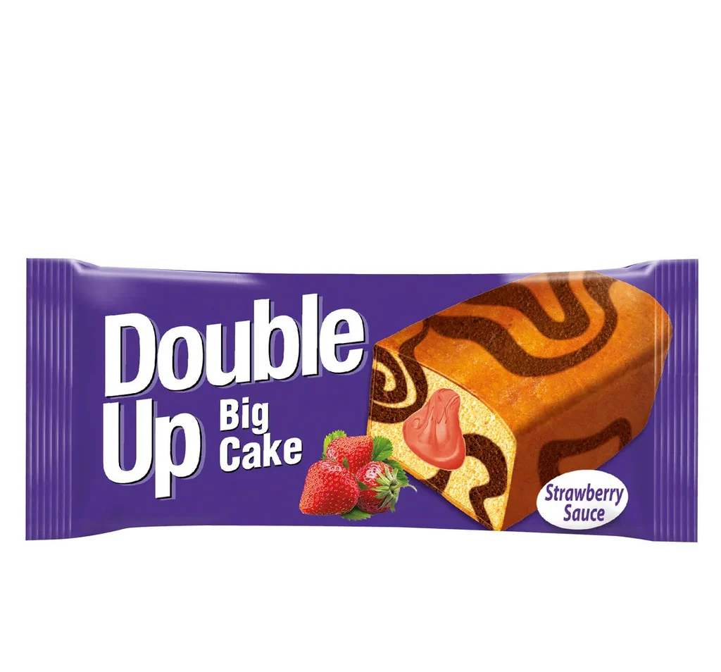 DOUBLE UP BIG CAKE PRAJITURA CU CREMA DE CAPSUNI50GR (24BUC/CUT) 8692806122837