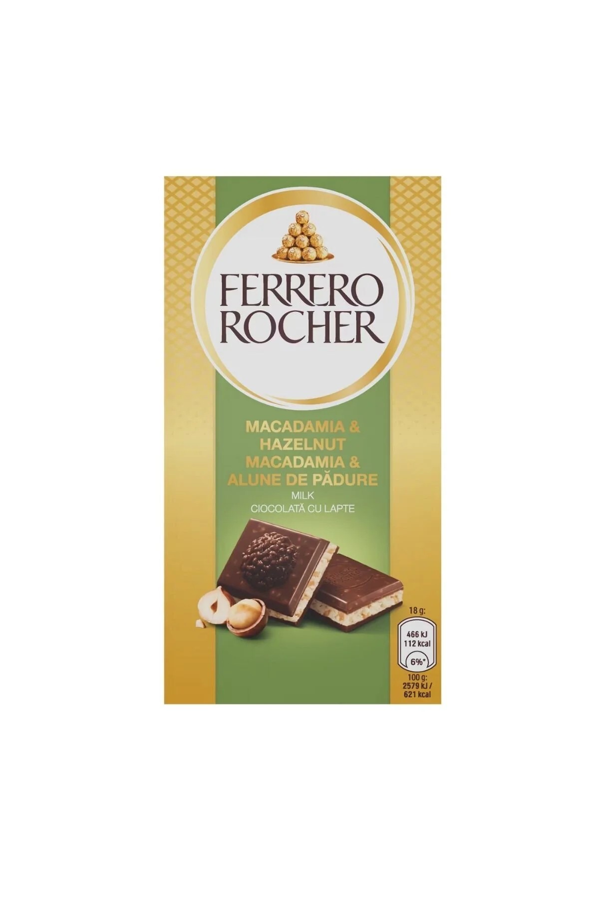FERRERO ROCHER TABLETE HAZELNUT MACADAMIA G90X8 8000500447833