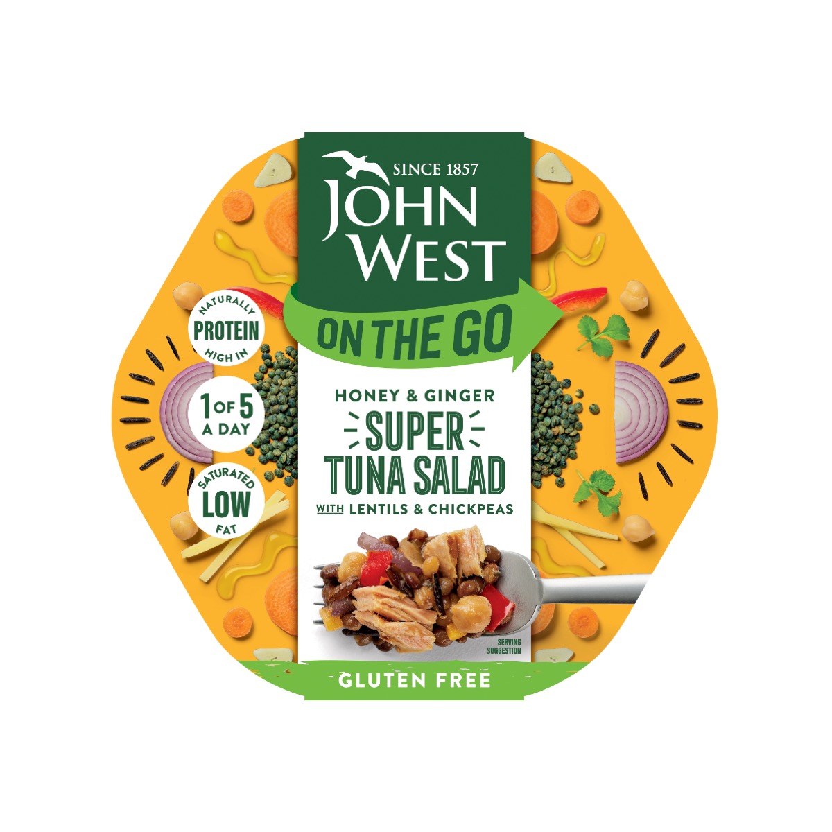 JOHN WEST SALATA DE TON CU MIERE SI GHIMBIR 220GR (6BUC.BAX) 5000171060075