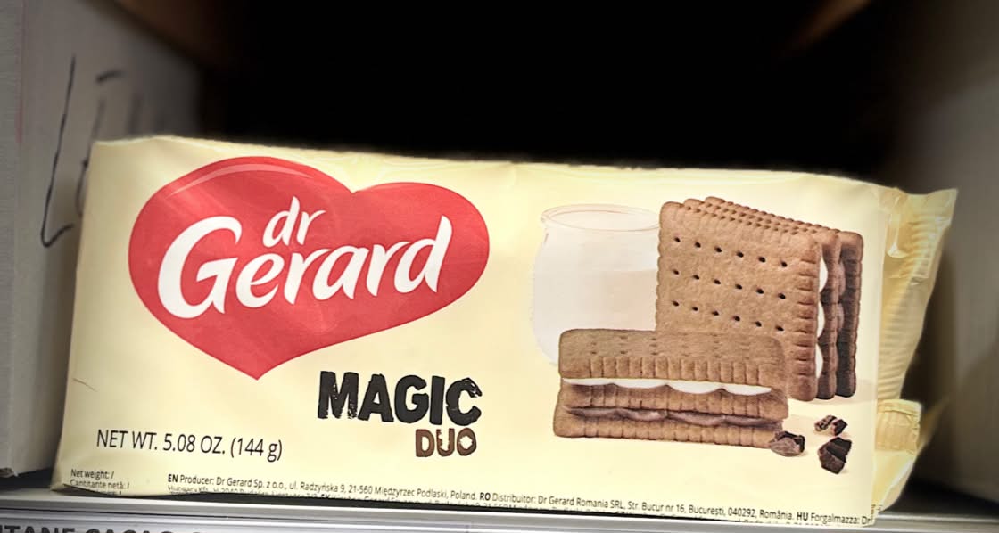 MAGIC DUO BISCUITI CACAO SI CREMA FRISCA 144GR (18BUC/BAX) 5907471402508