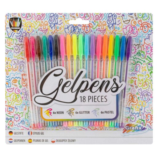 SET 18 PIX GEL GRAFIX NEON / GLITTER / PASTEL 8715427067520