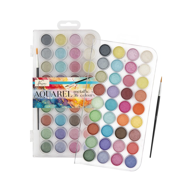 ACUARELA 36 CULORI METALICE PALETA 8715427139876