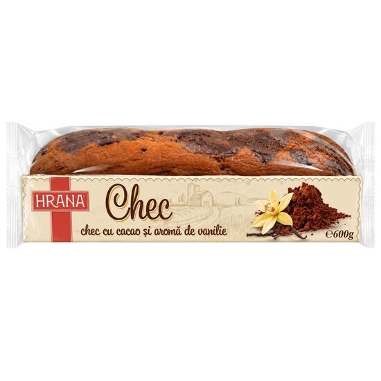HRANA CHEC CU CACAO SI AROMA DE VANILIE 600GR (12BUC/BAX) 5941889901185
