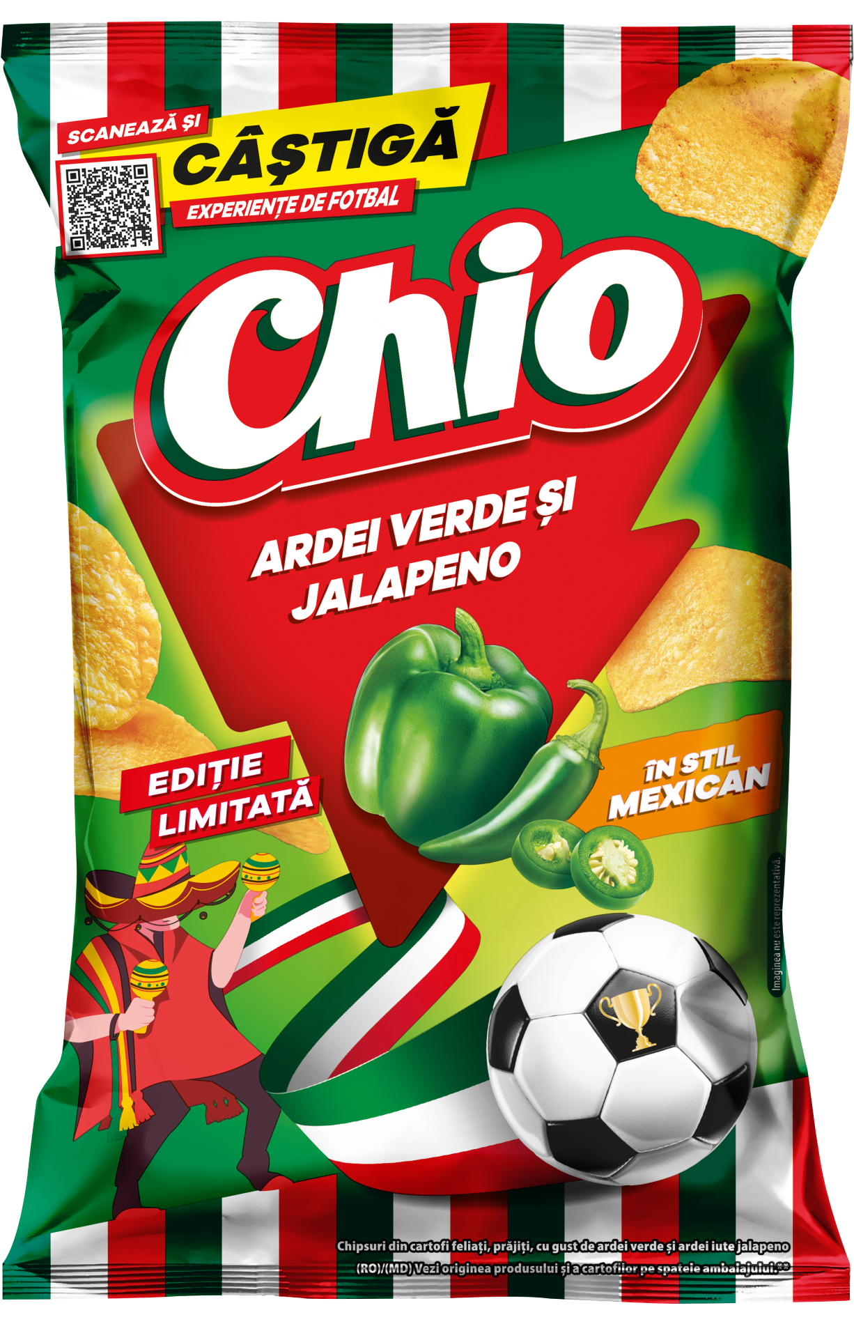 CHIO CHIPS ARDEI VERDE SI JALAPENO 125GR (10BUC/BAX) 5941445678452