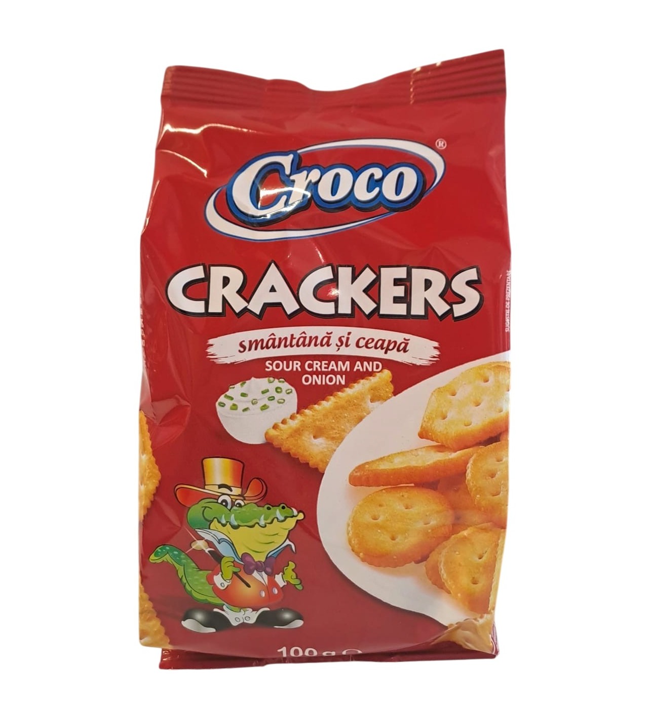 CRACKERS CU AROMA DE SMANTANA& CEAPA CROCO 100GR (12BUC/BAX) 5941194005950