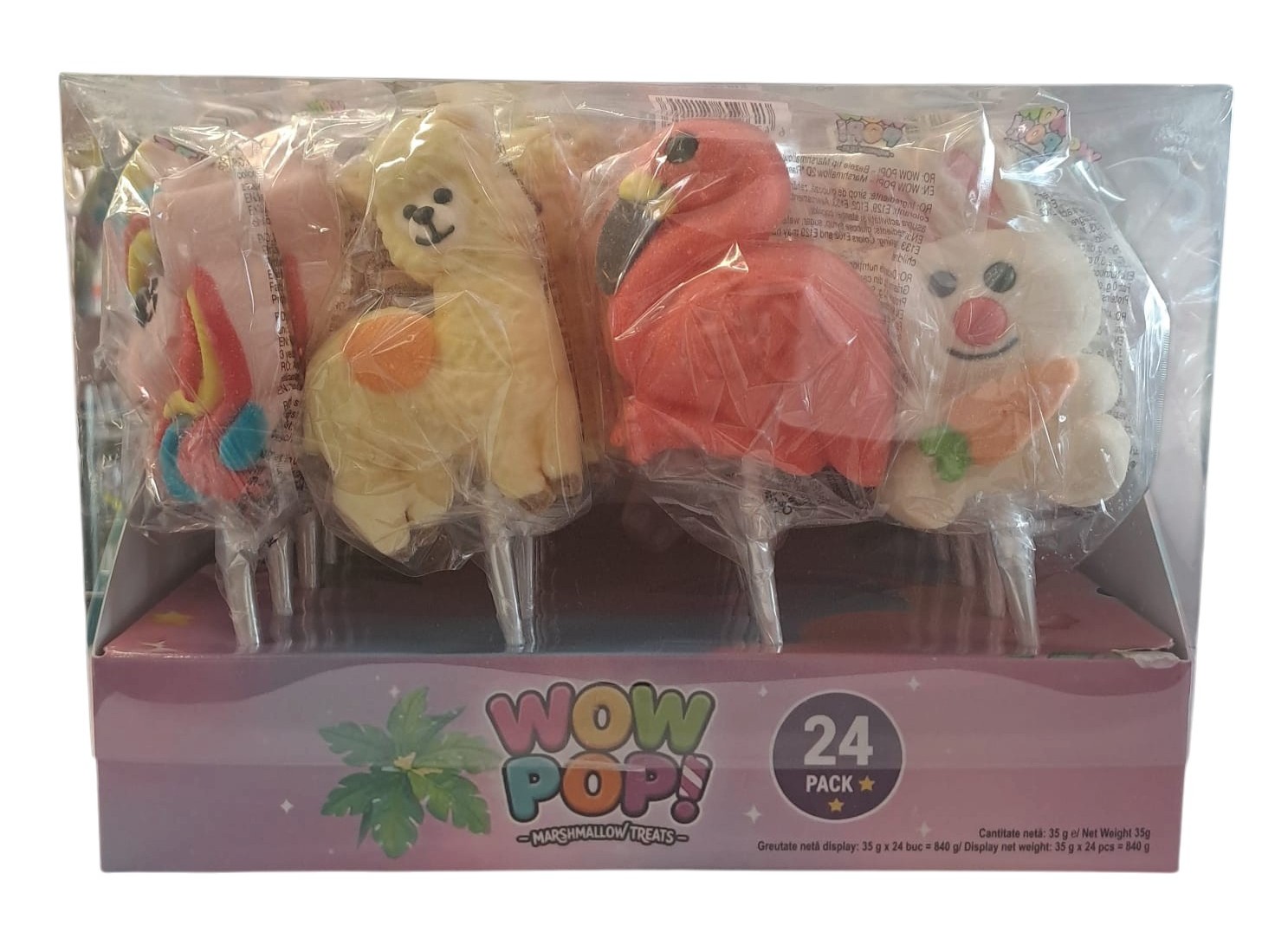 MARSHMALLOW ACADELE FLAMINGO&FRIENDS 35GR (24BUC/CUT) 6426980521160