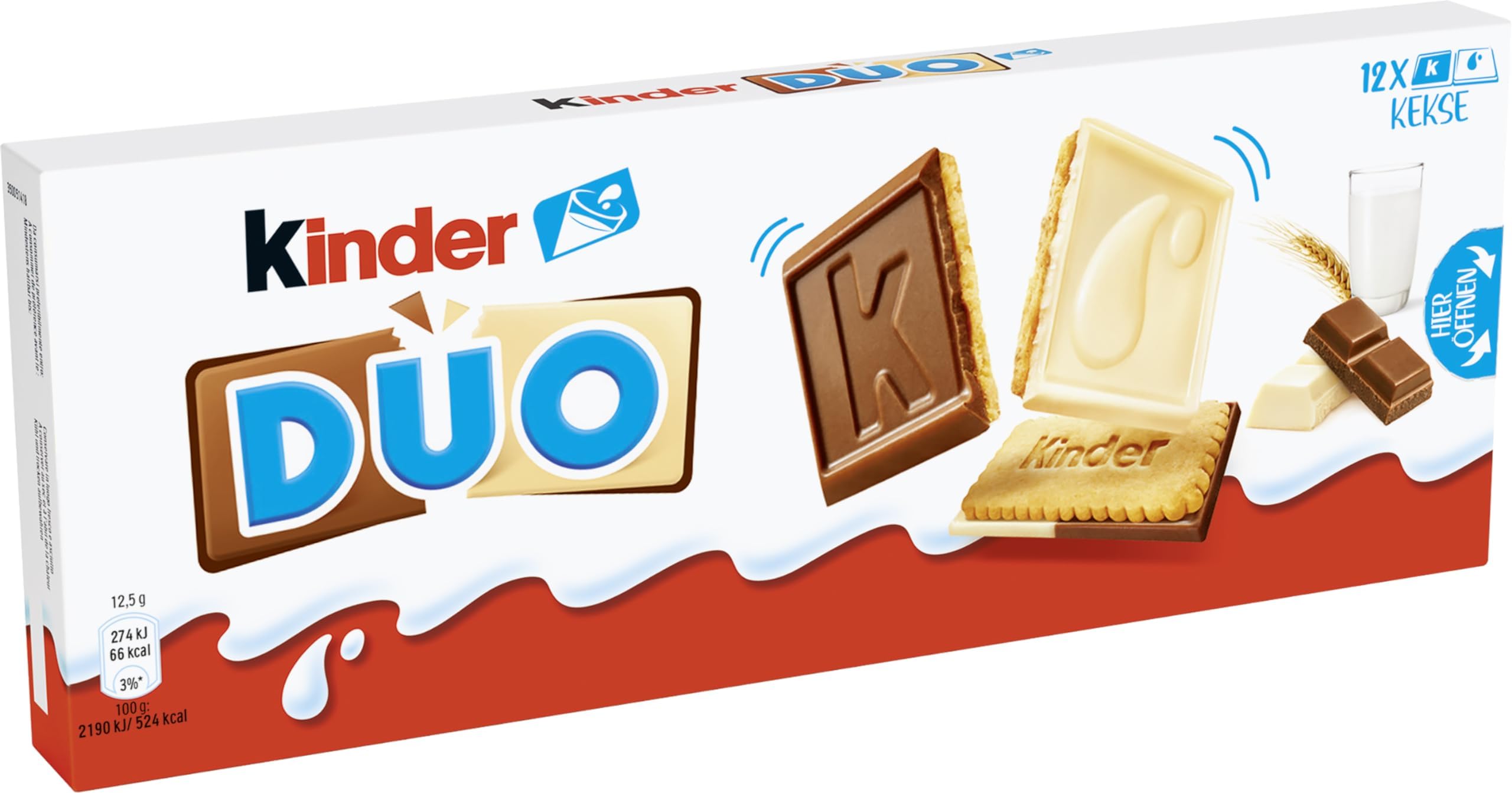 KINDER DUO MILK&WHITE 150GR T2X12 8000500385807