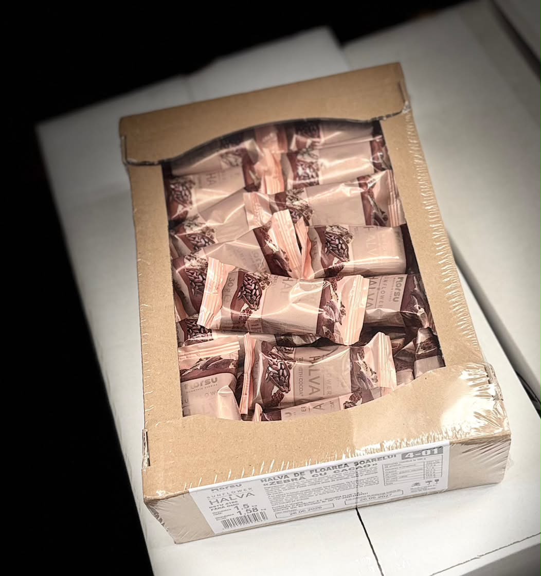HALVA FLOAREA SOARELUI ZEBRA CU CACAO 30GR (50BUC/CUT) 4820122995062