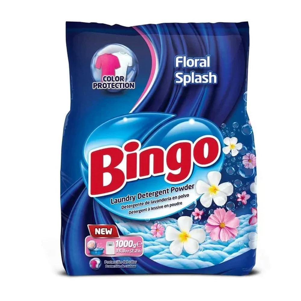 BINGO DETERGENT MANUAL FLORAL 1KG (12BUC/BAX) 8690536922840