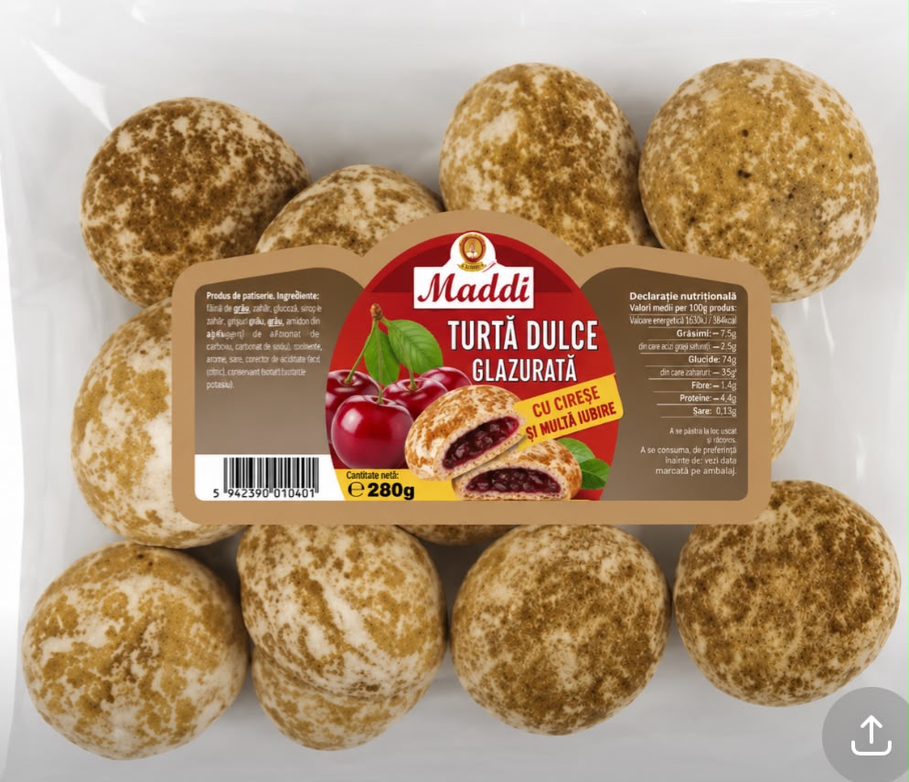 MADDI TURTA DULCE CIRESE 250GR (12BUC/BAX) 6421000650141