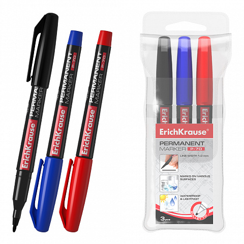 SET 3 MARKER PERMANENT ERICHKRAUSE P-70 DIV.CULORI 4041485370772
