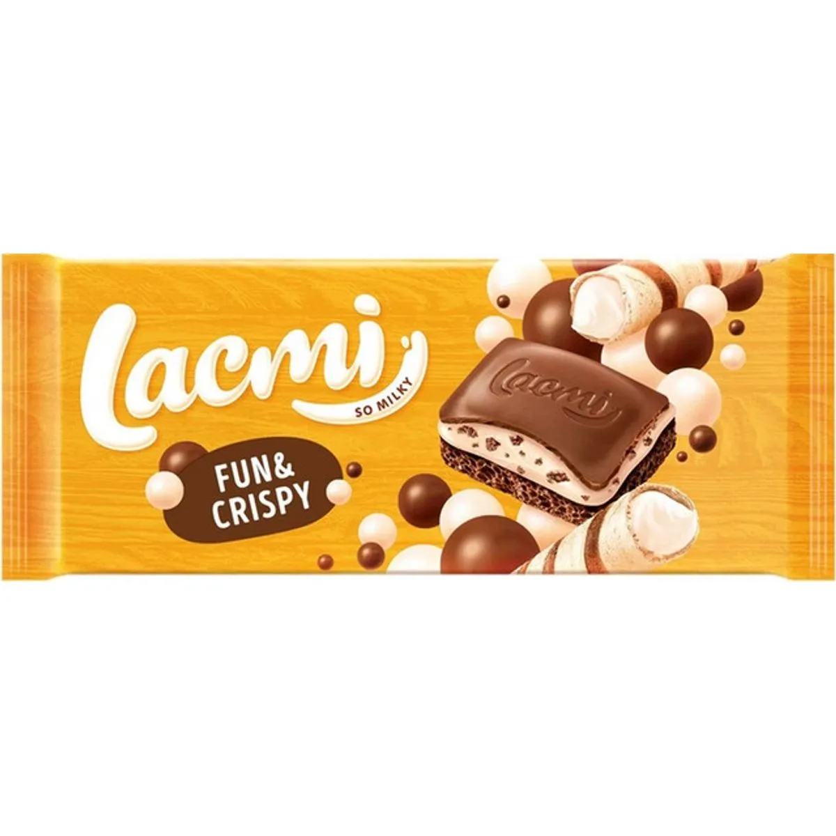 LACMI FUN&CRISPY CIOC.AERATA CU LAPTE SI  UMPLUTURA CEREALEx85GR 4823077649523
