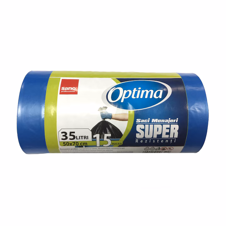 OPTIMA SACI SUPER 35L,15.50*70 ALBASTRI (SACI MENAJ ALBASTRI) 7290014006522