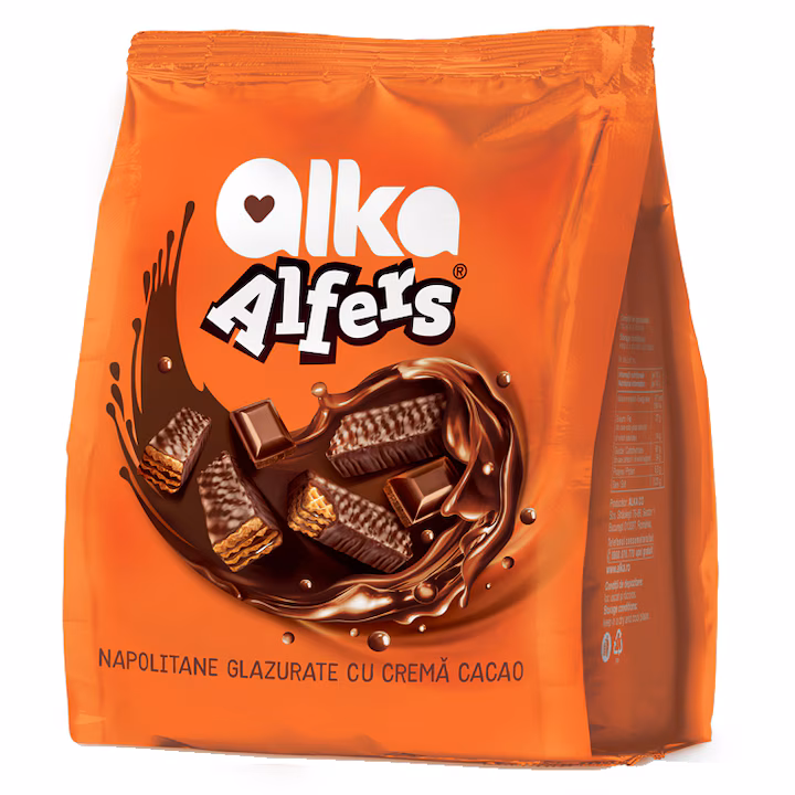 ALFERS Napolitane crema cacao glazurate 180g 5941035010624