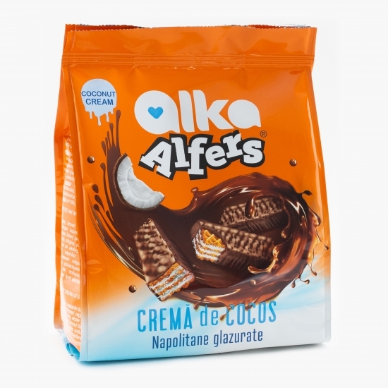 ALFERS Napolitane cocos glazura ciocolata 180g 5941035010648