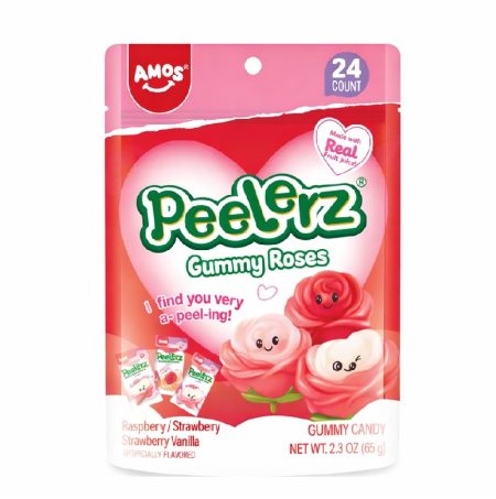CANDY PEELERZ GUMMY STRAWBERRY ROSES 65GR (36BUC/BAX) 6936756295268