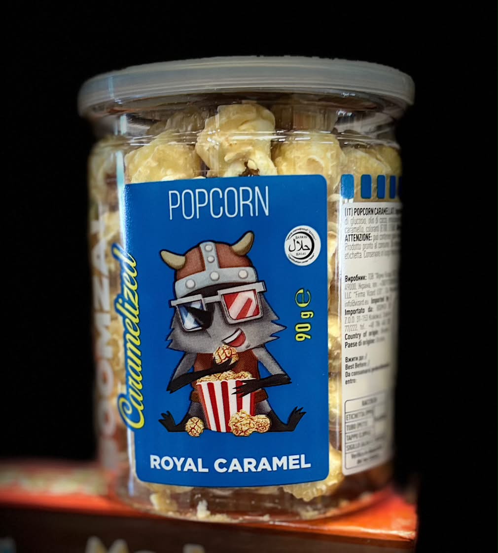 POPCORN CARAMELIZAT CU AROMA CARAMEL 90GR (12BUC/BAX) 4820196732143