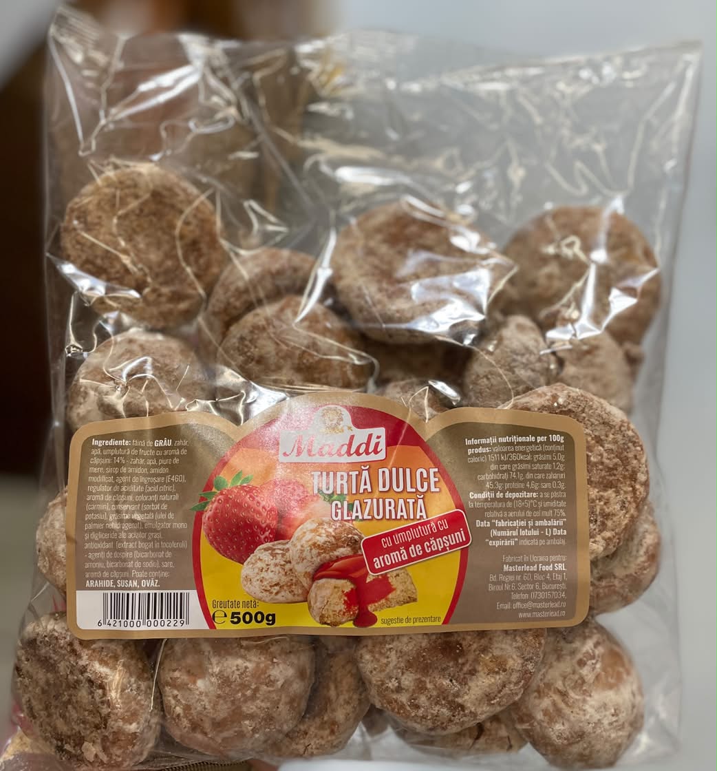 MADDI TURTA DULCE CAPSUNI 500G  (9BUC/BAX) 6421000000229