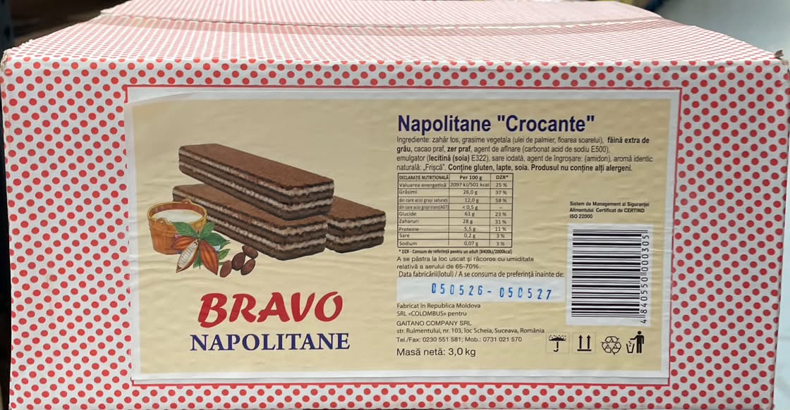 NAPOLITANE BRAVO CROCANTE  3 KG 4840550000305