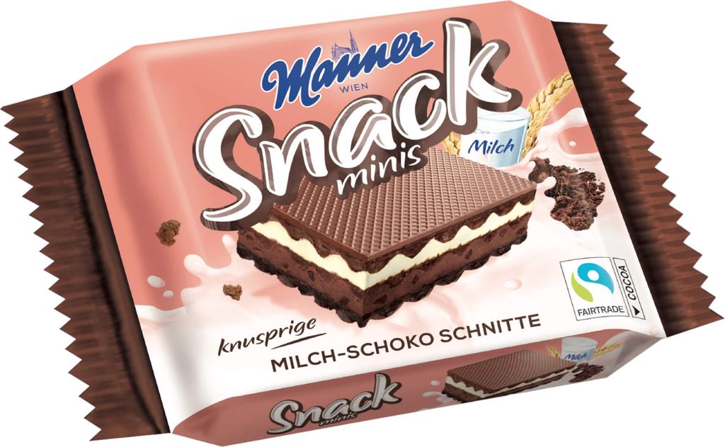MANNER SNACK MINI LAPTE&CIOCOLATA 25GR (28BUC/CUT) 9000331005621