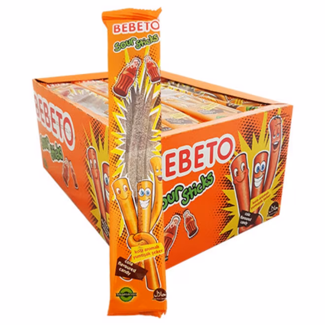 BEBETO SOUR STICK jeleuri cu aroma cola 30gr 8690146183105