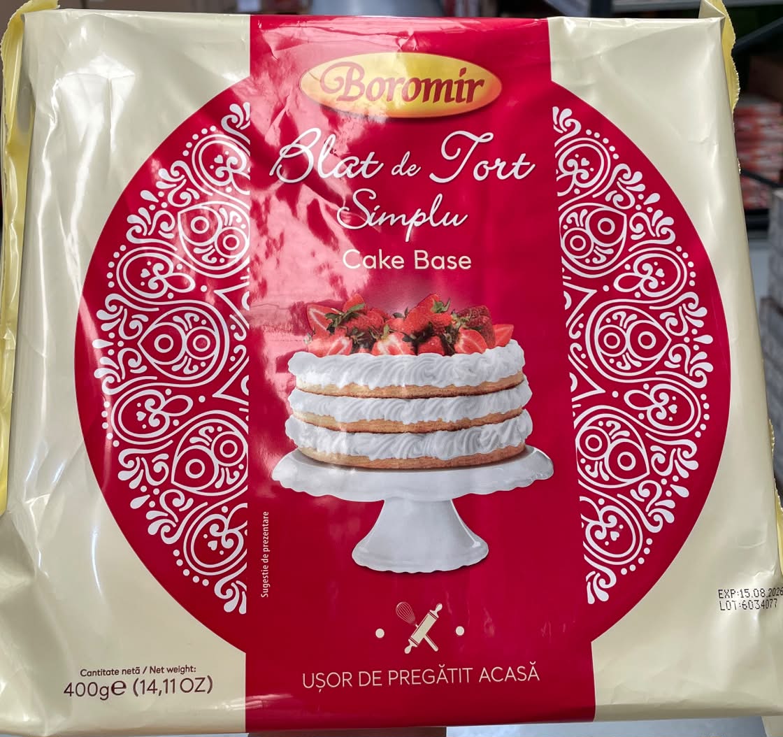 BLAT DE TORT SIMPLU BOROMIR 400GR (6BUC/BAX) 5941300001722