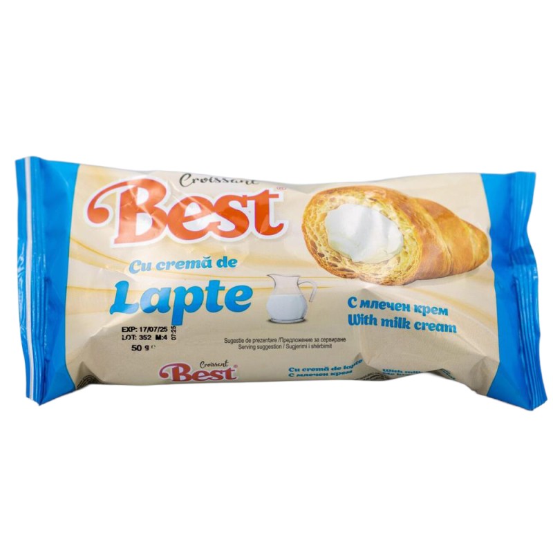 BEST CROISSANT CU LAPTE 50GR (30BUC/BAX) 55208077914019