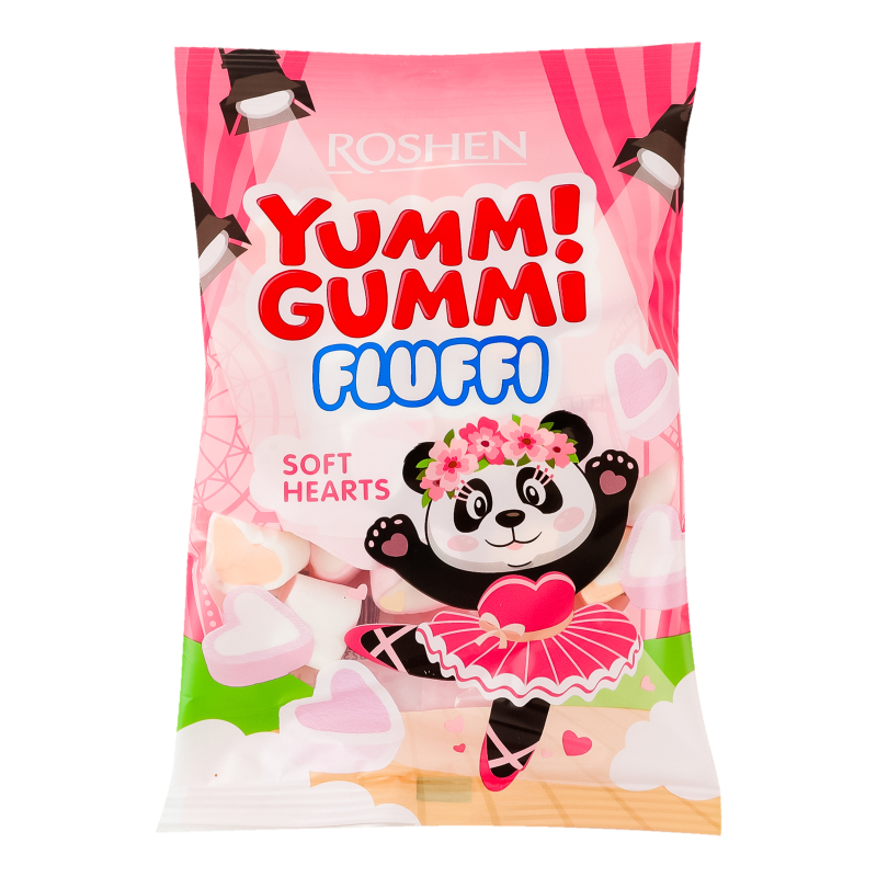 ROSH.YUMMI GUMMI FLUFFI SOFT HEARTS 65GR (11BUC/CUT) 4823077646935