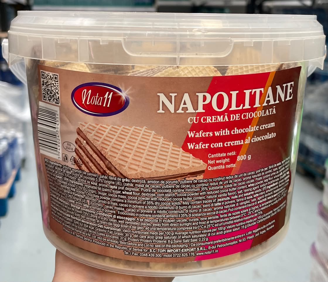 NOTA 11 NAPOLITANE AROMA CACAO 800G (12BUC/BAX) 5949024304112