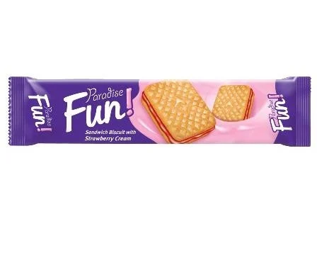 PARADISE FUN biscuiti cu crema de capsuni 60gr 8692806280087