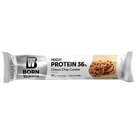 BORN WINNER MEGA PRO CHOCO CHIP COOKIE 85GR (12BUC/CUT) 5060961650367