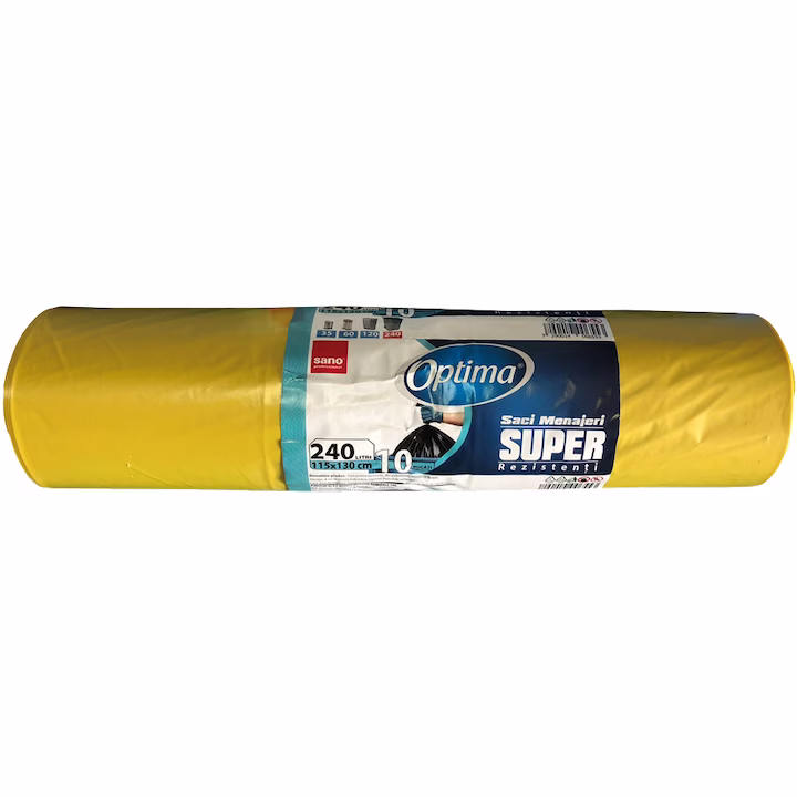 OPTIMA SACI SUPER 240L,10.115*130 GALBENI ( SACI MENAJ GALBENI) 7290014006805