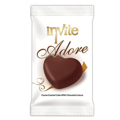 INVITE ADORE prajitura cu glazura de ciocolata si sos ciocolata 50gr 8692806126385