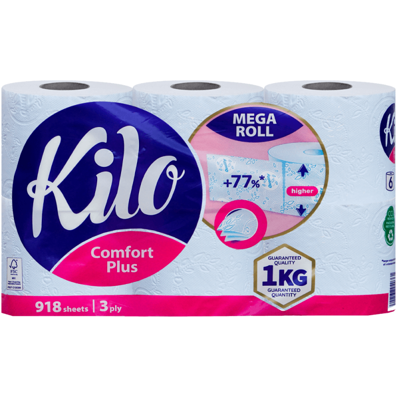 Kilo Comfort Plus - HArtie igienicA - 3 straturi - 153 foi - neparfumat 6422138040361