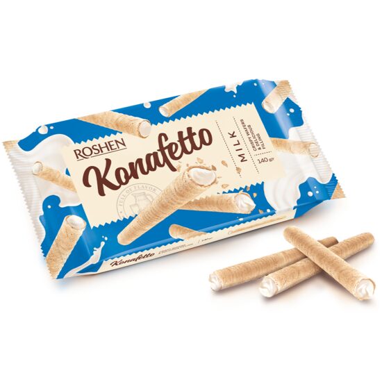 ROSH.KONAFETTO ROLLS CREMA LAPTE 140 GR 4823077618161
