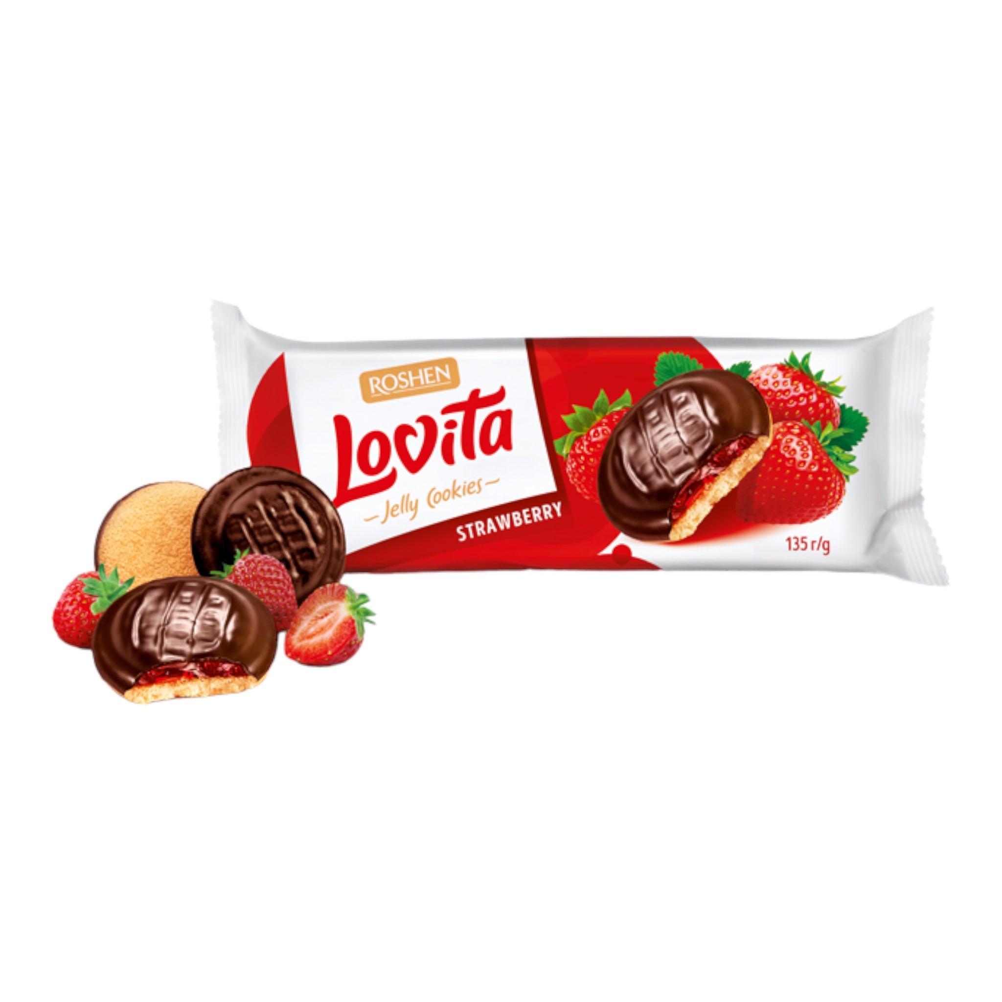 ROSH."LOVITA" CU JELEU CAPSUNI 135GR 4823077634277