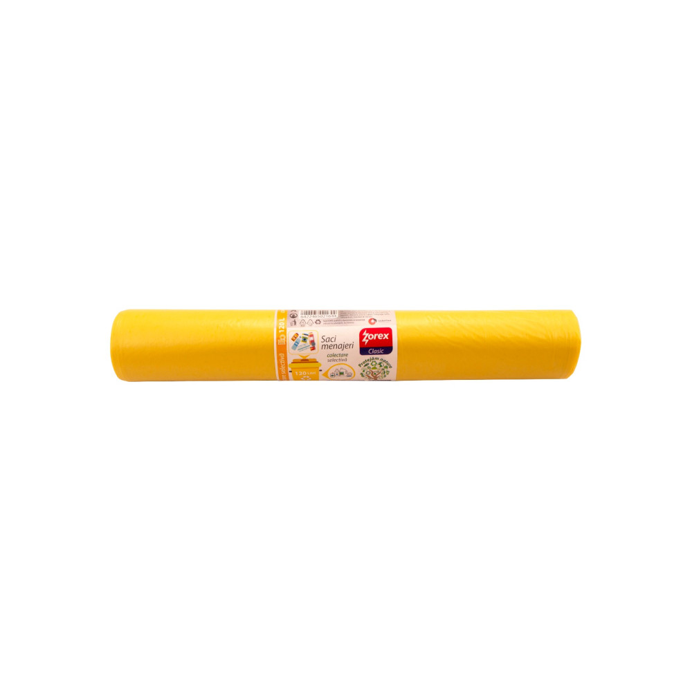 ZOREX Pro Saci galbeni 120L LDPE 10/rola 6422465021644