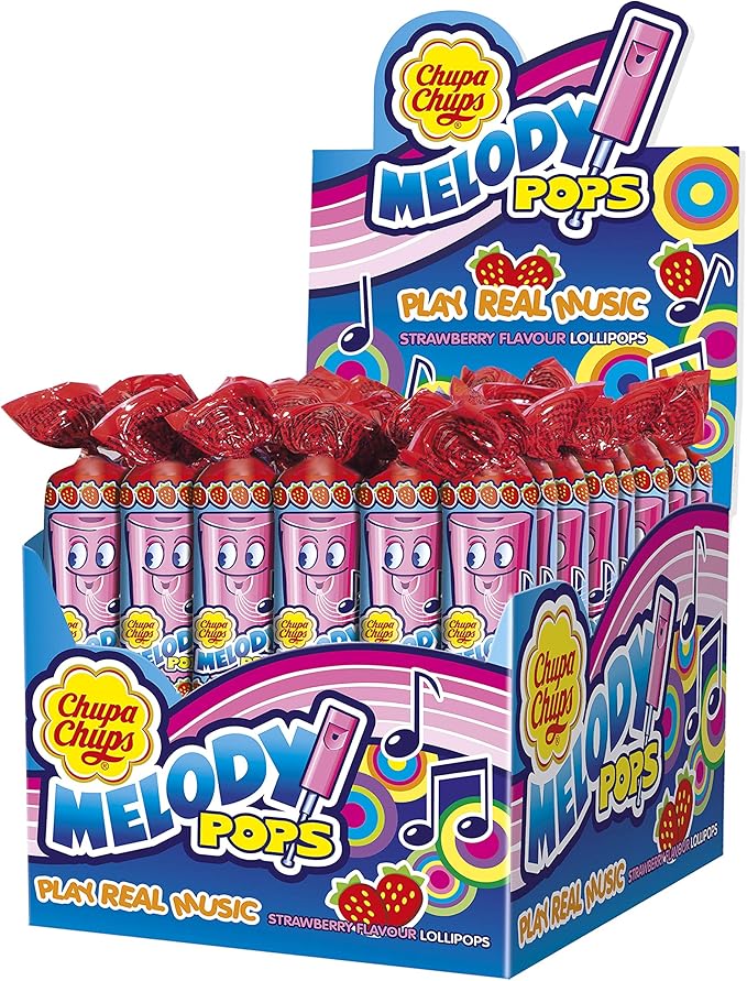 CHUPA CHUPS Acadele Melody Pop Strawberry 48*15gr 8410031934915