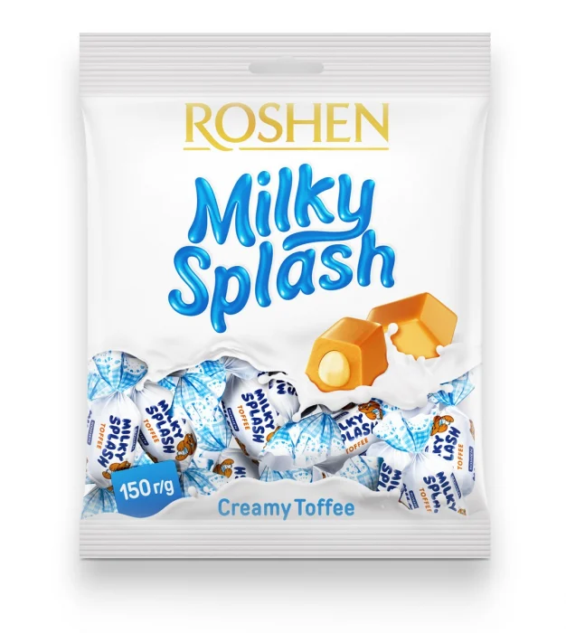 ROSHEN MILKY SPLASH TOFFEE 150GR 4823077623714