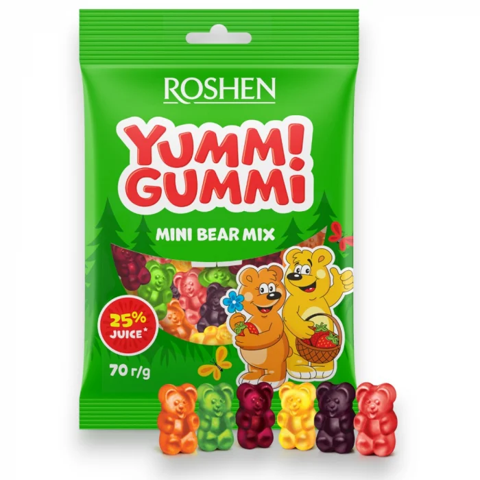 ROSH.YUMMI GUMMI MINI BEAR MIX 70 GR 4823077636349