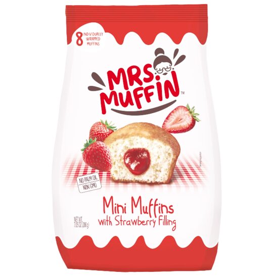 MRS.MUFFIN MINI BRIOSA CU UMPLUTURA DE CAPSUNI 200GR 8411037892438