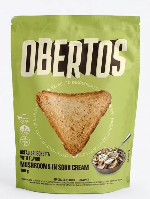 OBERTOS CRUTOANE CIUPERCI SI SMANTANA 100GR (20BUC/BAX) 4820290220034