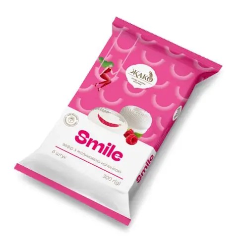 ZEFIR SMILE ZMEURA 50GR (44BUC/CUT) 4820177031463