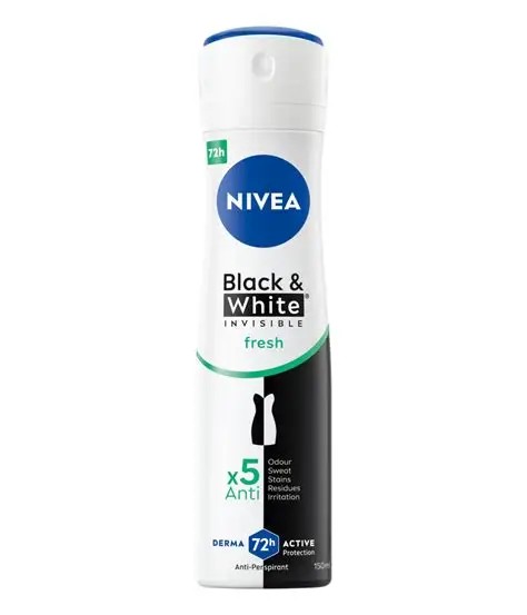 NIVEA DEO SPRAY BLACK&WHITE FRESH 150ML (6BUC/SET) 9005800280400