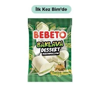 BEBETO BAKLAVA DESSERT MARSHMALLOW CU BAKLAVA&FISTIC 60GR (12BUC/CUT) 8690146194118