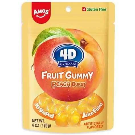 4D GUMMY PEACH BURST 65GR (24BUC/BAX) 6936756277233