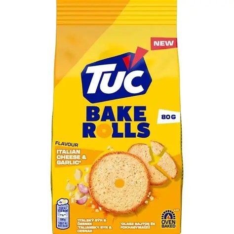 TUC BAKE ROLLS CHEESE&GARLIC 80GR (15BUC/BAX) 7622202804748