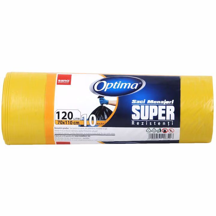 OPTIMA SACI SUPER 120L,10.70*110 GALBENI(SACI MENAJ GALBENI) 7290014007079