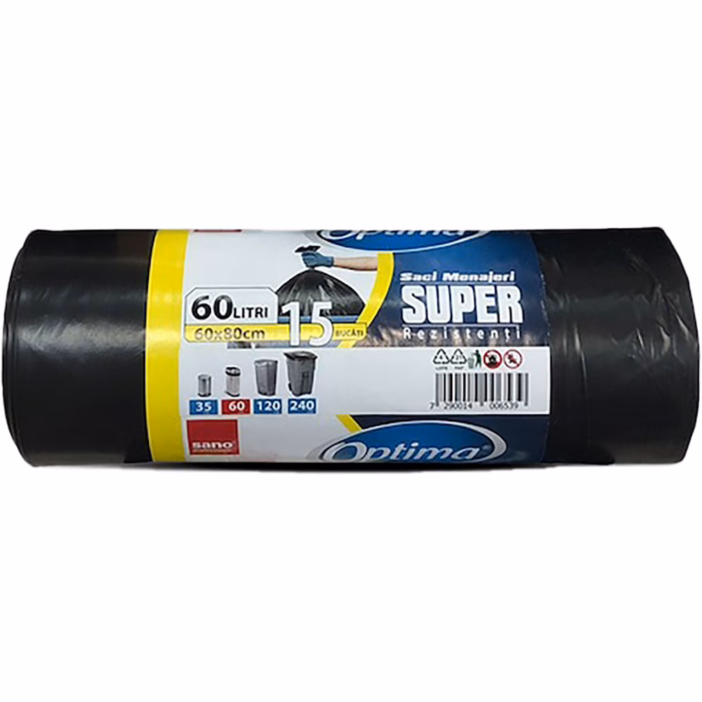 OPTIMA SACI SUPER 60L,15.60*80 NEGRI ( SACI MENAJ NEGRI) 7290014007048