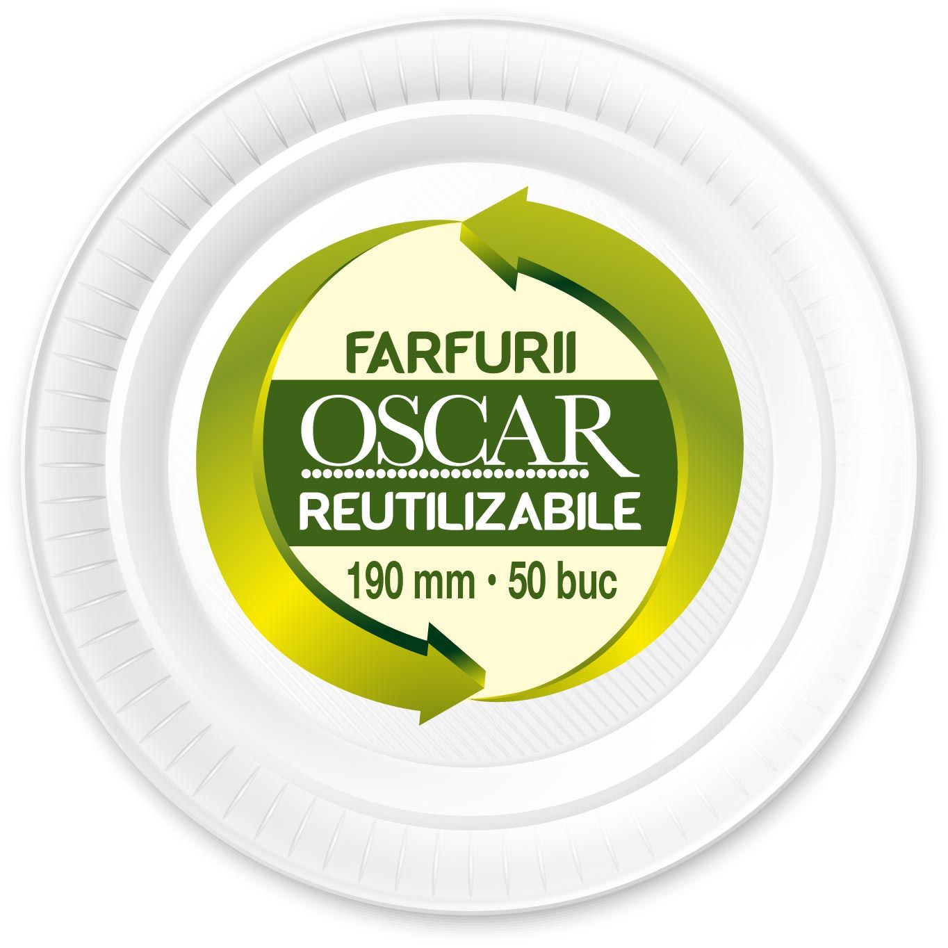 OSCAR farfurii reutilizabile 190mm*50buc 739113392237